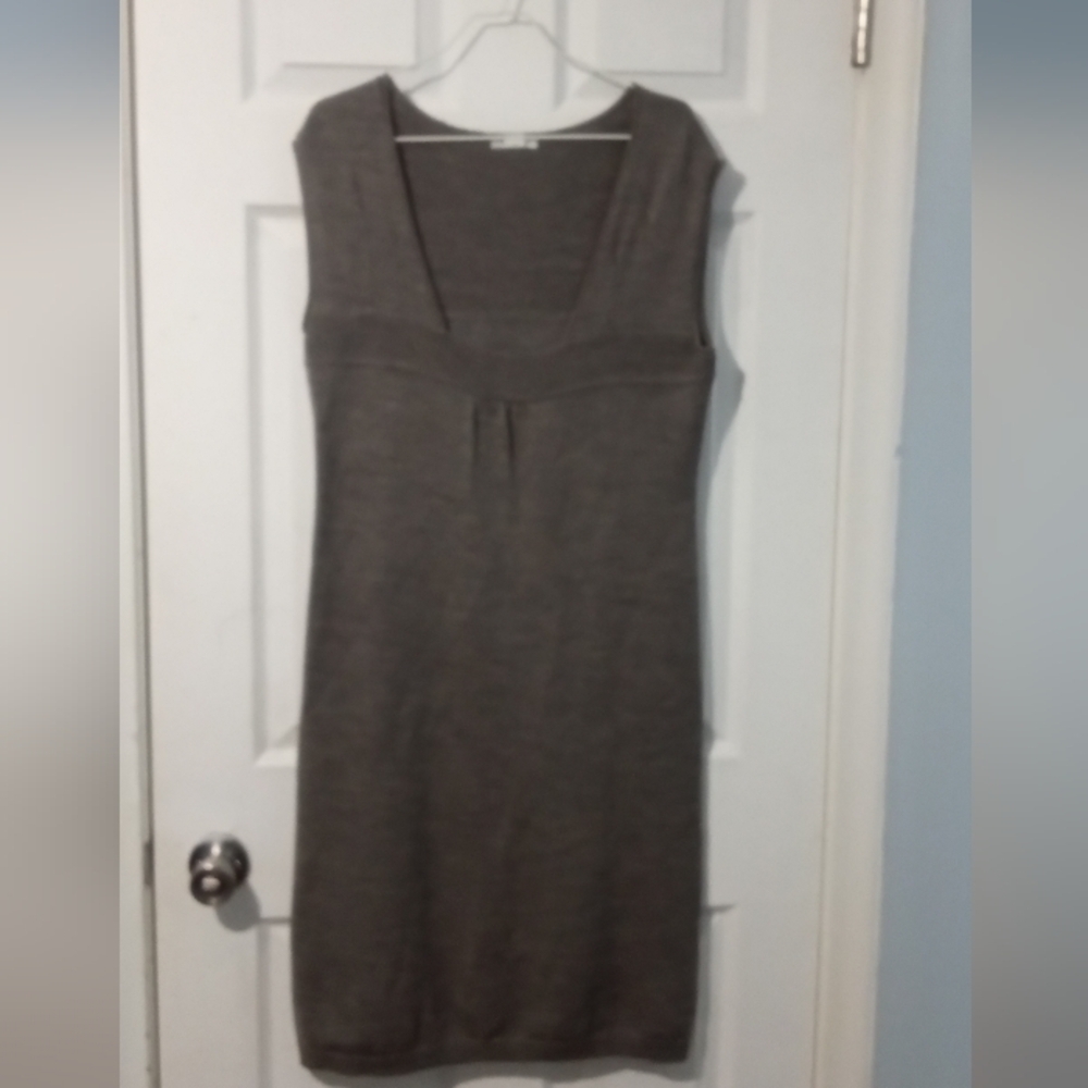 Garnet Hill Gray Sleeveless Midi Dress